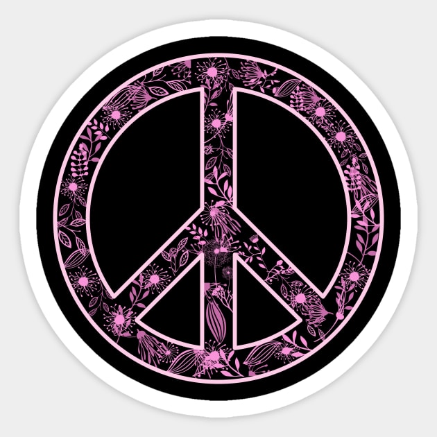 Girly Flower Peace Sign Sticker by theglaze